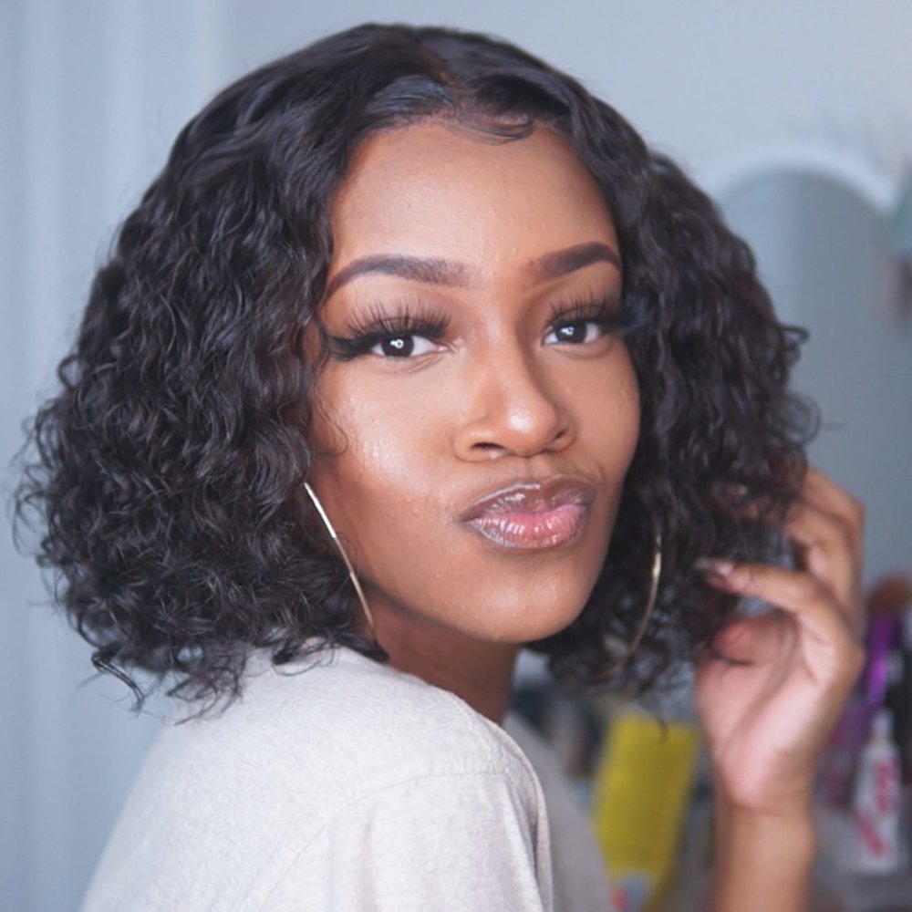 12 inch Curly 13x4 Lacefront Bob Wig